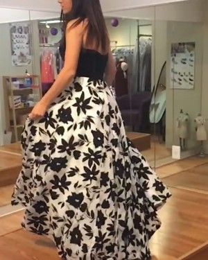 Sweetheart Neckline Floral Print Ball Gown Prom Dress PD1006