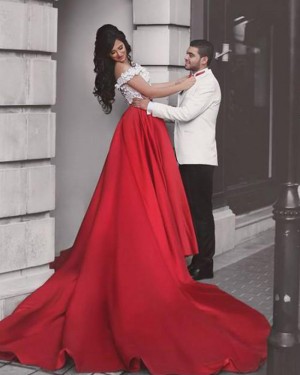 Red prom two piece top