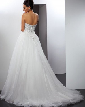 Tulle Sweetheart Beading Bodice Ivory Wedding Gown WD2008