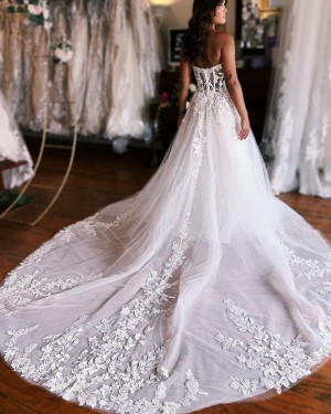 Lace Applique Sparkle Sweetheart A-line Bridal Dress WD2548