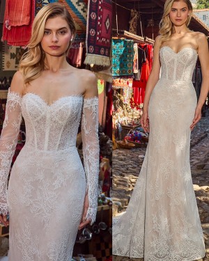 Ivory Sweetheart Lace Mermaid Wedding Dress WD2674
