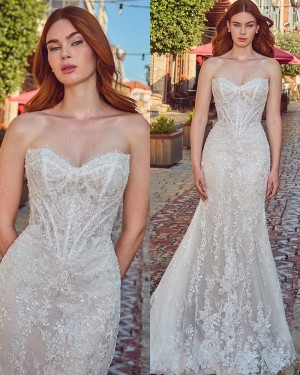 Ivory Beading Sweetheart Lace Mermaid Wedding Dress WD2676